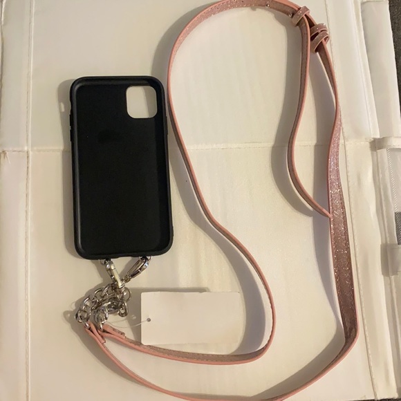 Nordstrom IPhone 11 Pro Case/Cardholder w/ Lanyard rose gold - Picture 2 of 3
